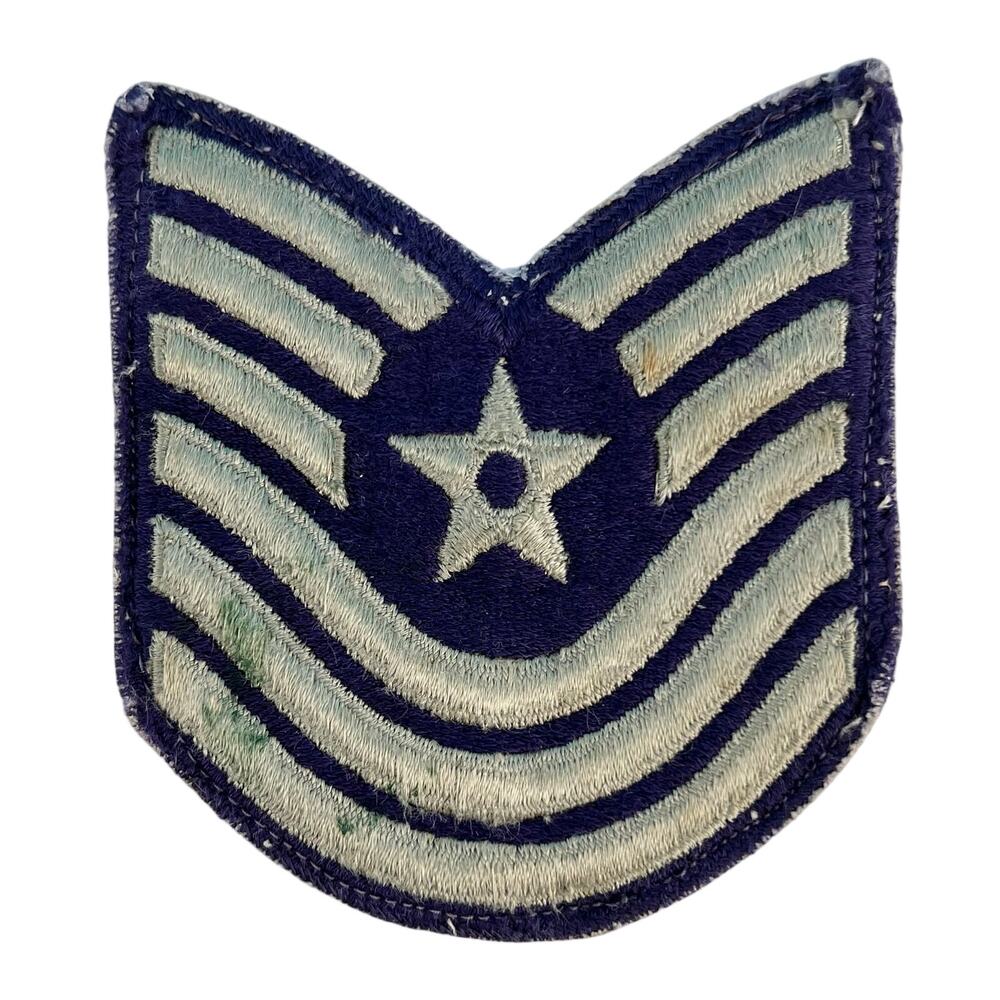 US Air Force Embroidered Master Sergeant Chevron Patch Blue and Gray